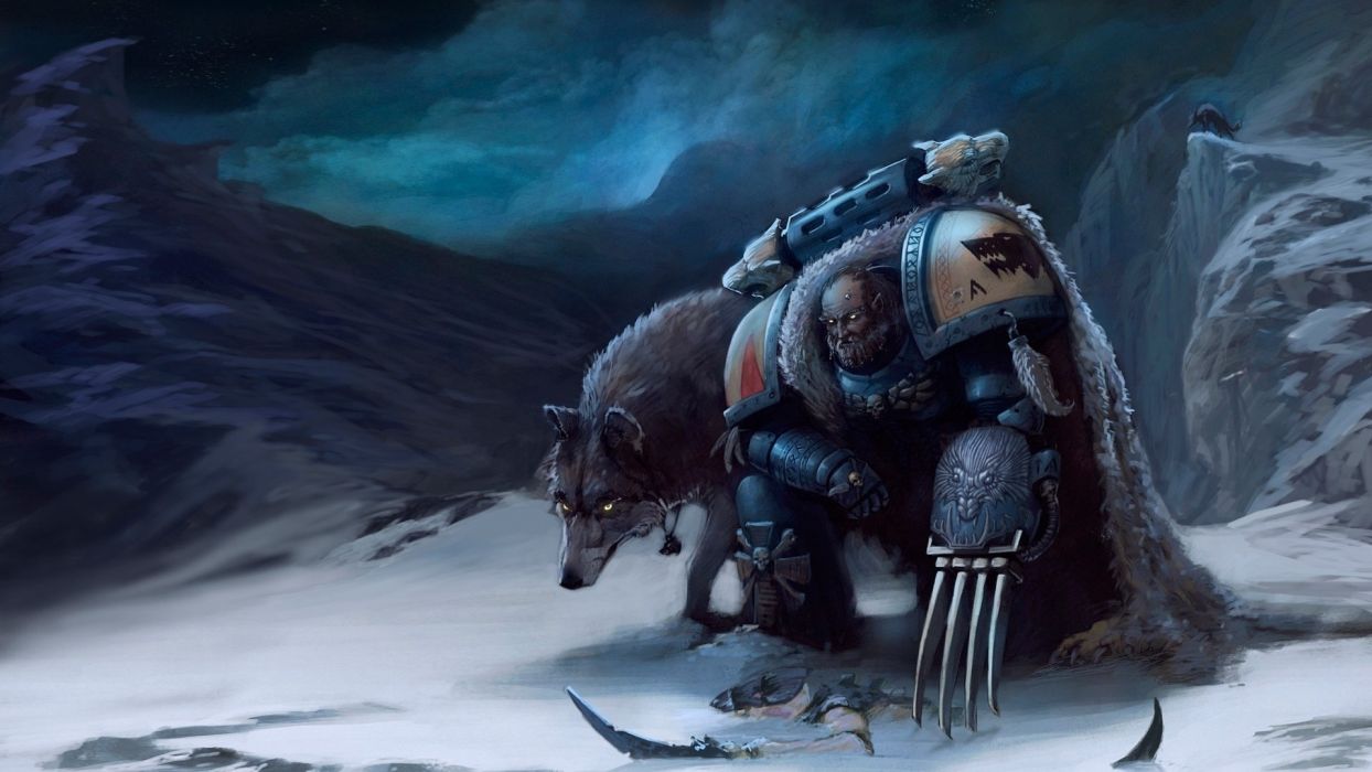 1244x700 Warhammer 40k Space Marines Wolf Drawing Sci Fi Art Warriors