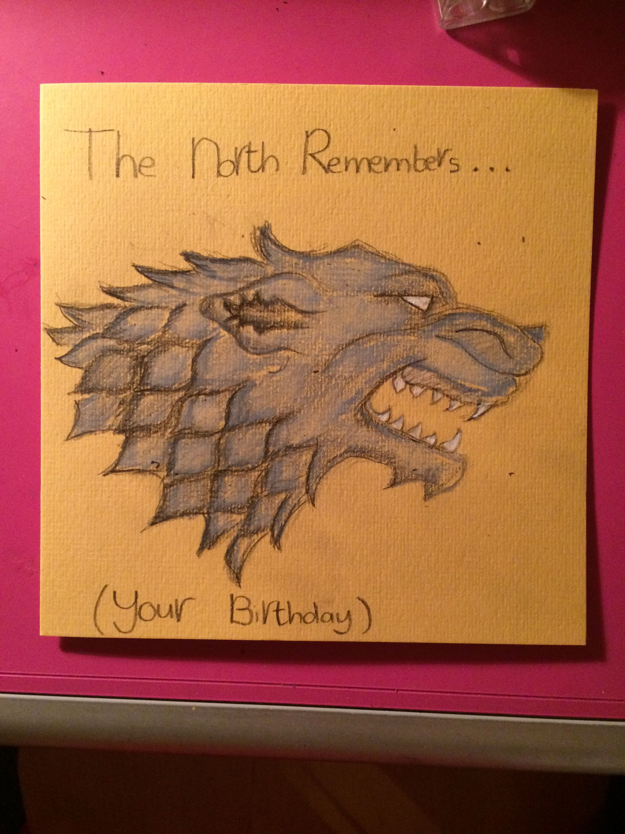 2448x3264 Wolf Card, Game Of Thrones I Made. My Drawings