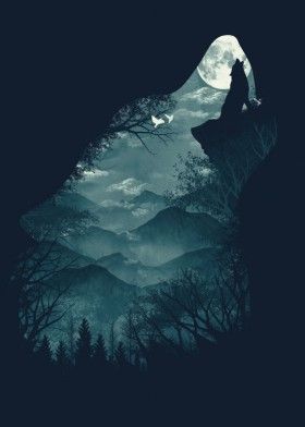 280x392 Wolf Nature Forest Werewolf Trees Mountains Illustrations Artsy