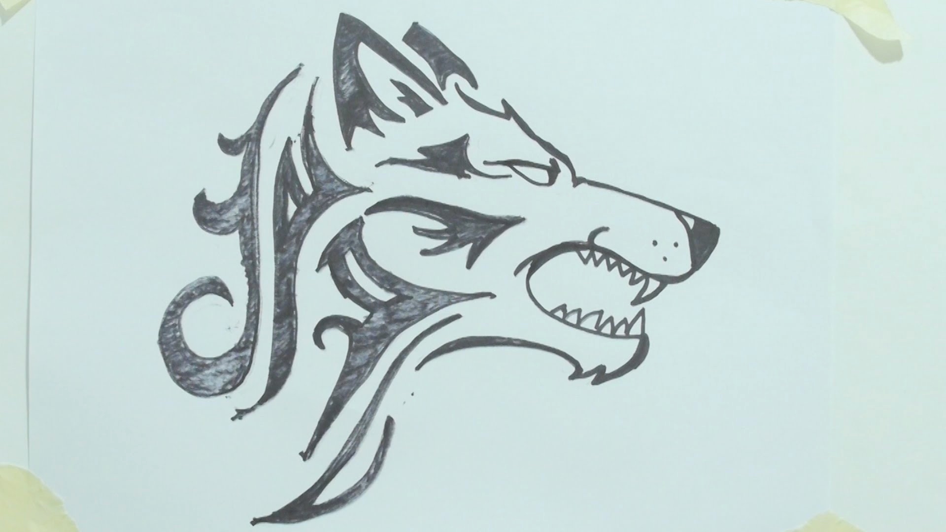 1920x1080 Wolf Drawing Easy Best Of How To Draw A Tribal Wolf Head Tattoo