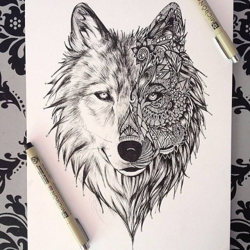 500x500 Tribal Wolf Art Tumblr