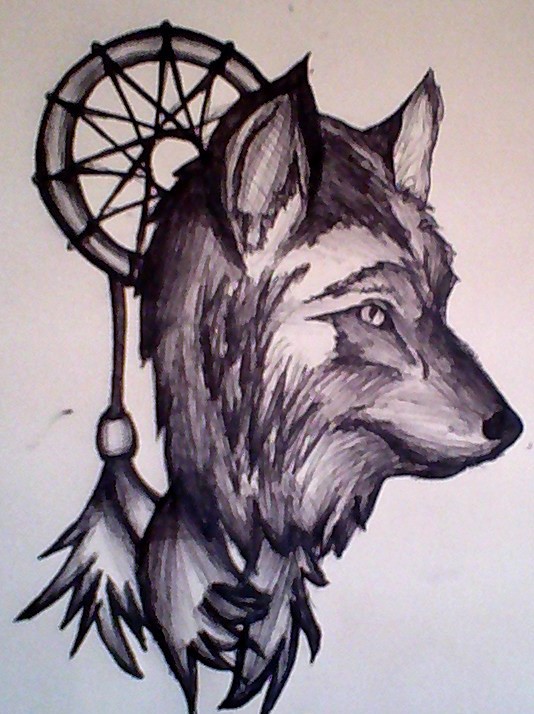 534x714 Dream Catcher Wolf By Princesskittykittens On Things