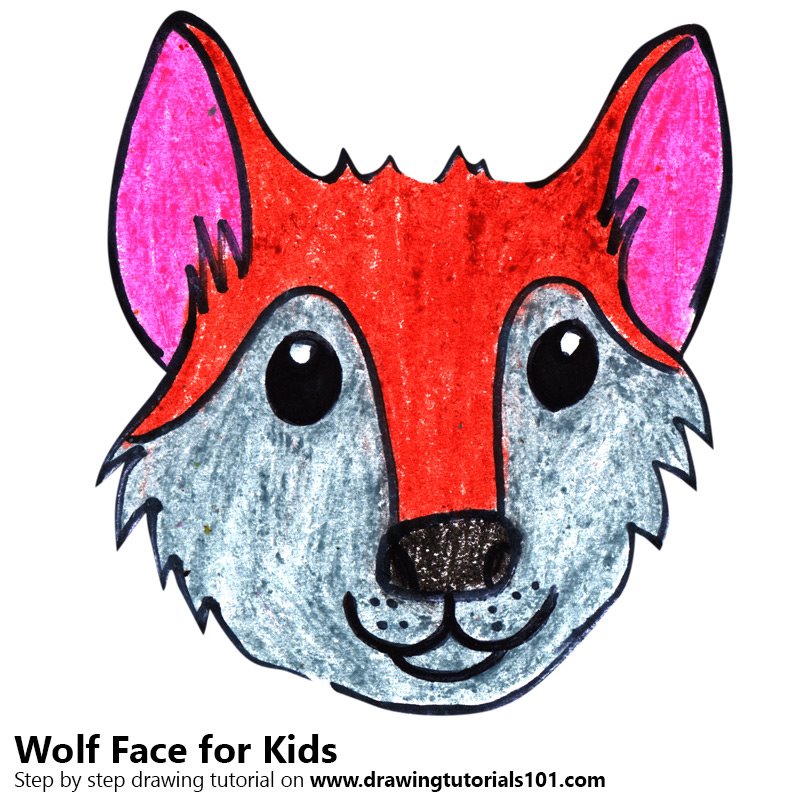 800x800 Learn How To Draw A Wolf Face For Kids (Animal Faces For Kids