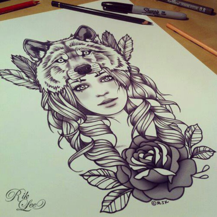 Wolf Girl Drawing at GetDrawings | Free download