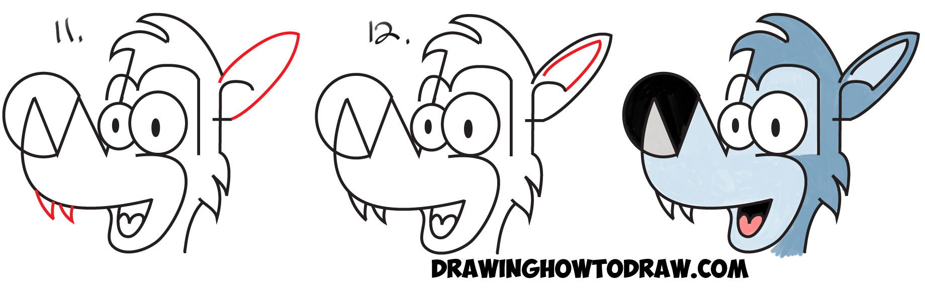 1840x573 How To Draw A Wolf Head For Kids