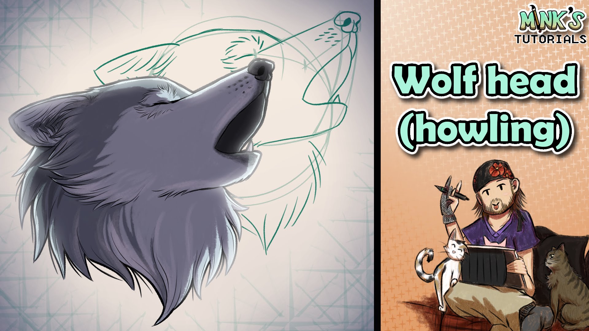 1920x1080 How To Draw A Wolf Head (Howling)