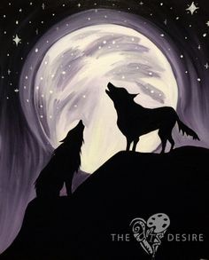 236x293 Wolf Howling At The Moon Painting Wolf Silhouette Moon Stars
