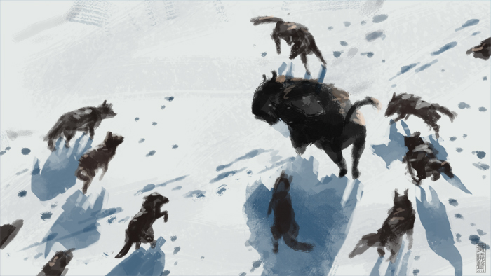 700x394 Wolf Pack And Bison Digital Painting Tutorial.
