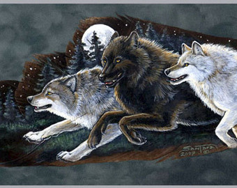 340x270 Running Wolf Etsy