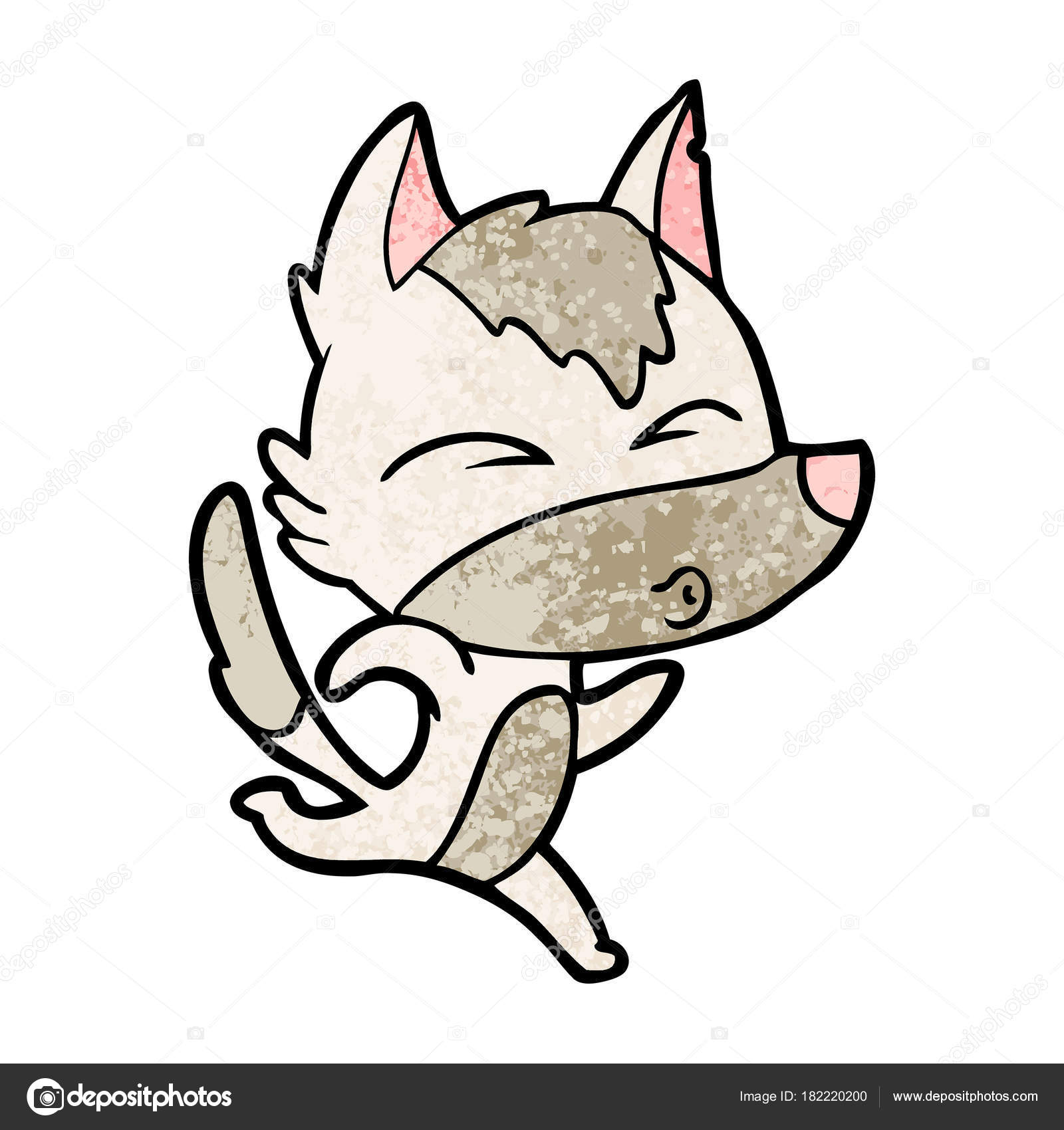 1600x1700 Vector Illustration Cartoon Wolf Running Stock Vector