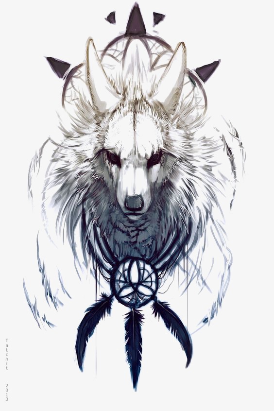 564x846 White Wolf, Painted Wolf, Totem Png Image And Clipart For Free