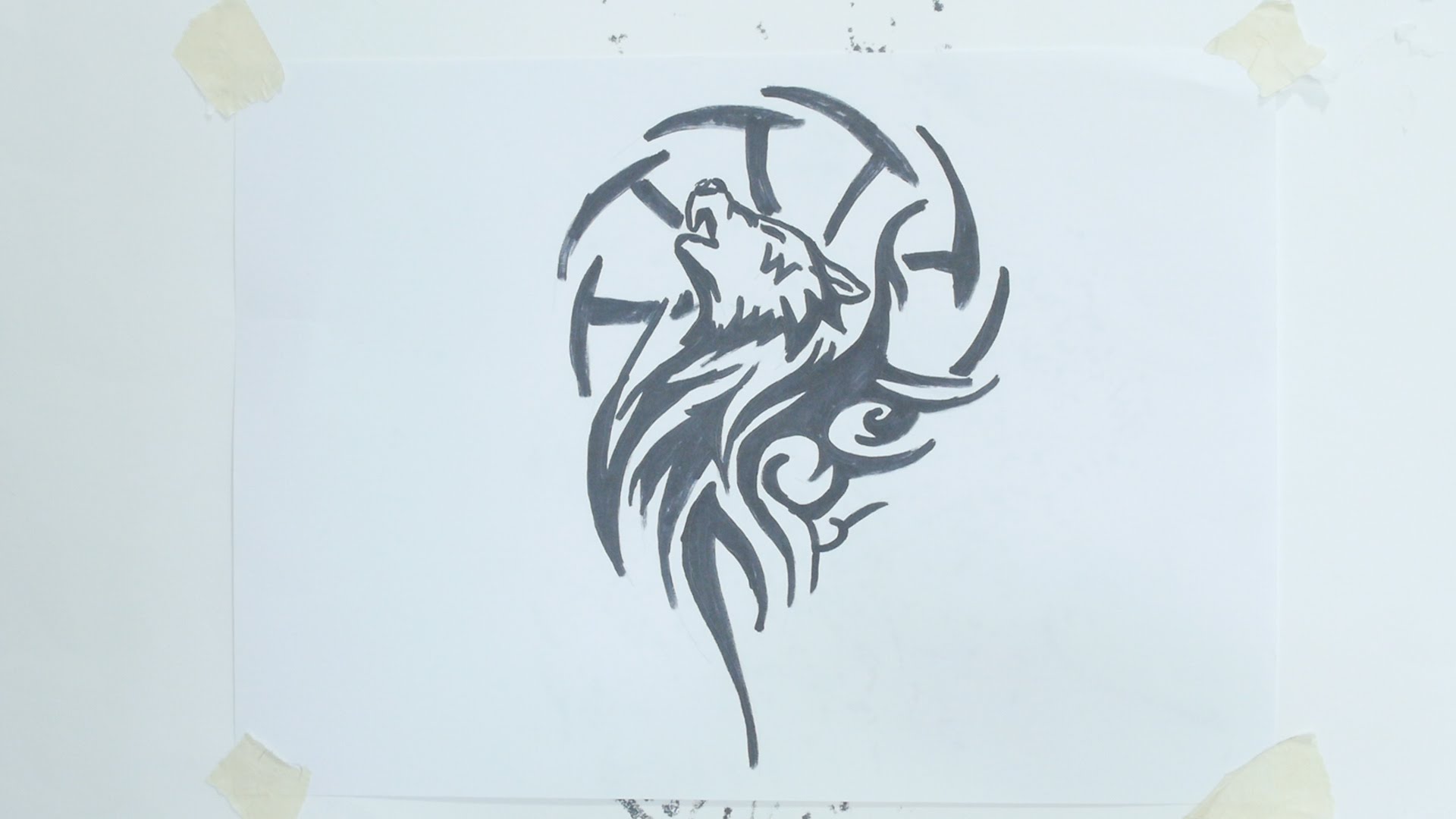 1920x1080 How To Draw Wolf Head Tribal Tattoo