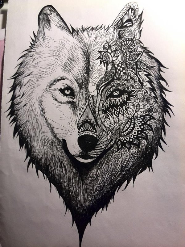 600x800 Wolf Drawing By Valerina28