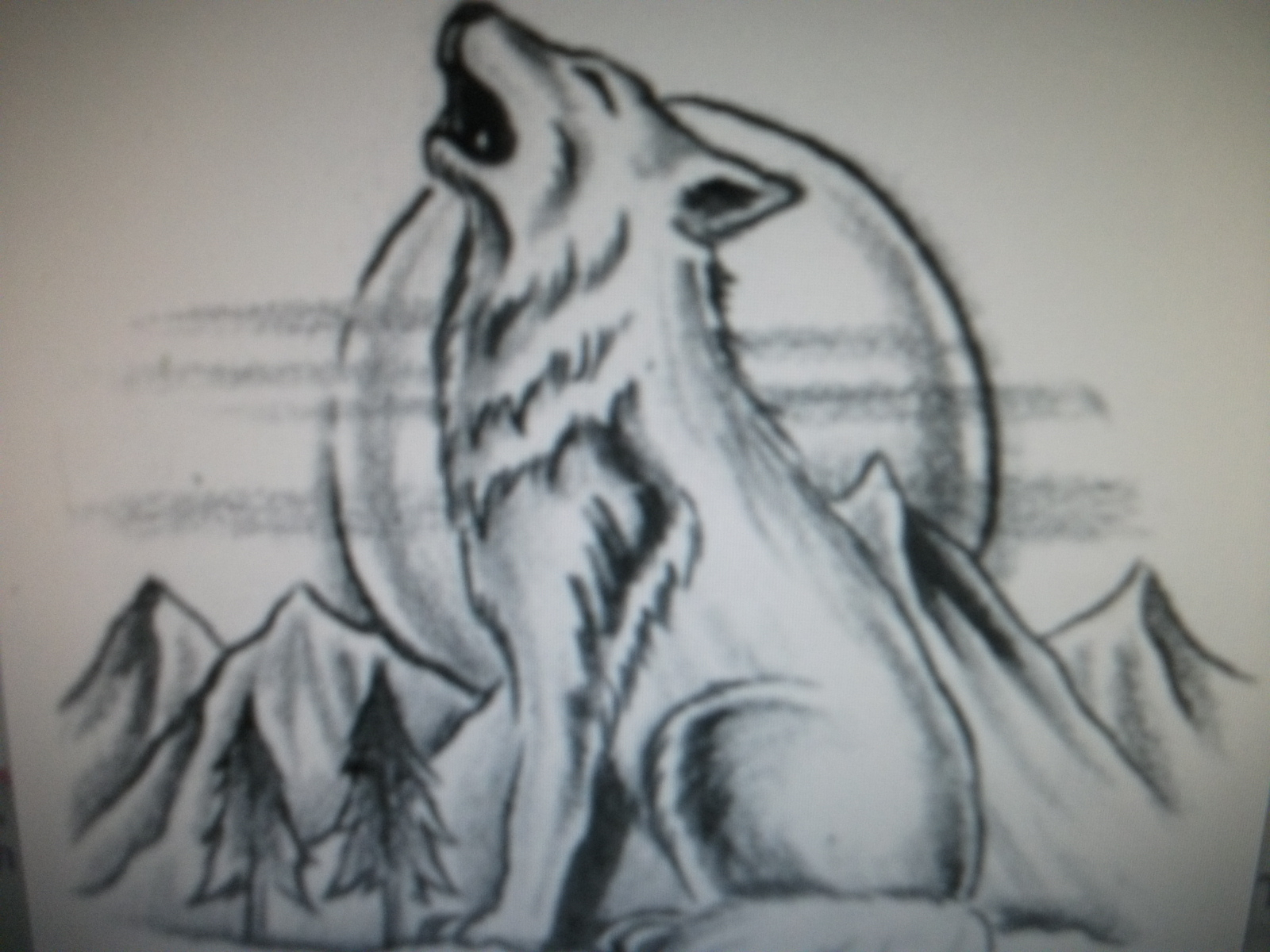 1600x1200 Pencil Drawings Wolves Howling At The Moon Pencil Sketches