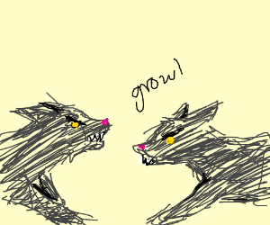 300x250 Wolves Fighting