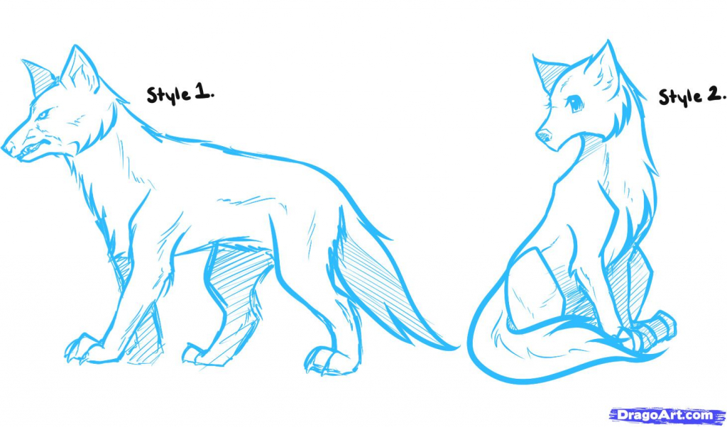 1024x602 Drawing How To Draw A Cartoon Wolf Howling Step By Step