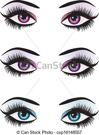 345x470 Fantasy Eyes Makeup. Illustration Of Woman Eyes With Makeup