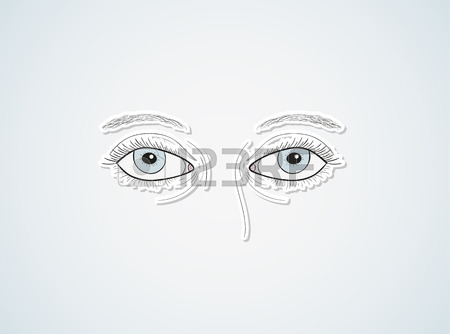 450x334 Sketch Of The Woman Eyes On White Background, Isolated Royalty