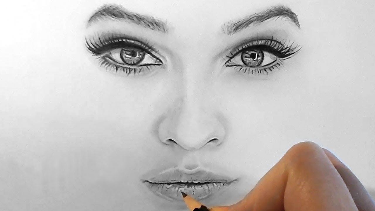 1280x720 How To Draw, Shade Realistic Eyes, Nose And Lips With Graphite