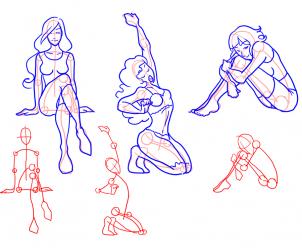 302x248 How To Draw Female Figures, Female Figures, Step By Step, Figures