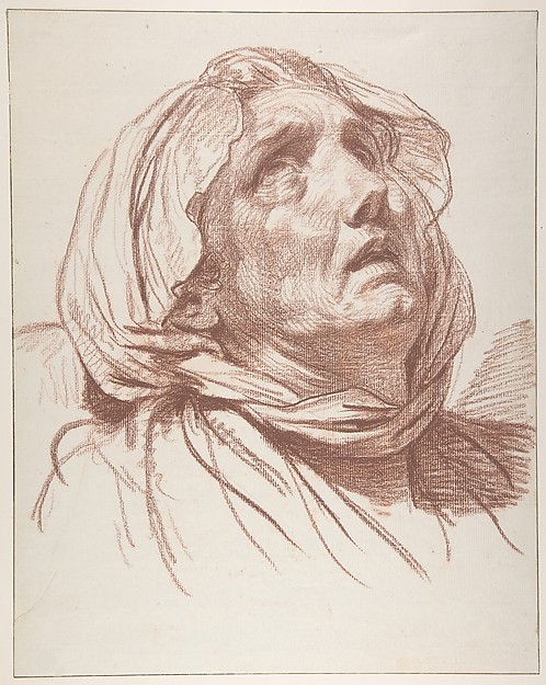 498x625 Jean Baptiste Greuze Head Of An Old Woman Looking Up The Met