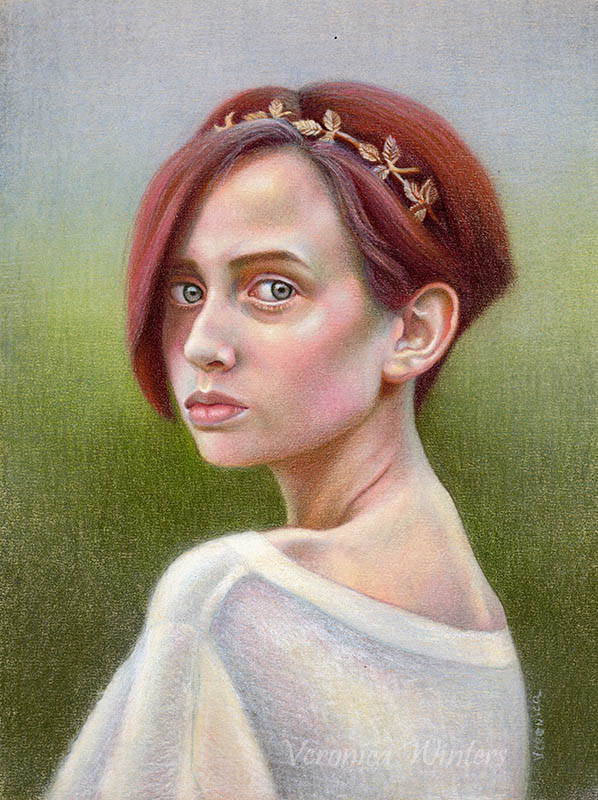 598x800 Colored Pencil Portrait Drawing Veronica Winters Romantic