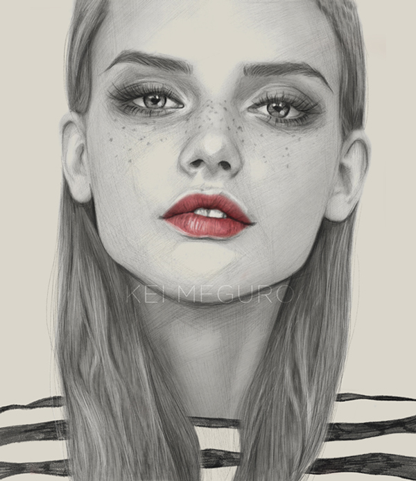600x694 Photorealistic Pencil Portraits Of Woman By Kei Meguro Spoon