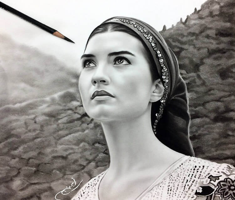 750x640 Woman Portrait4 Drawing By Ayman Arts No. 976