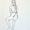 102x102 Drawing By Thertist Frederic Belaubre Called Woman Sitting On