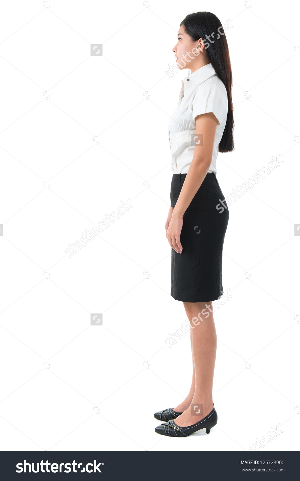 1001x1600 Asian Woman Standing Side View