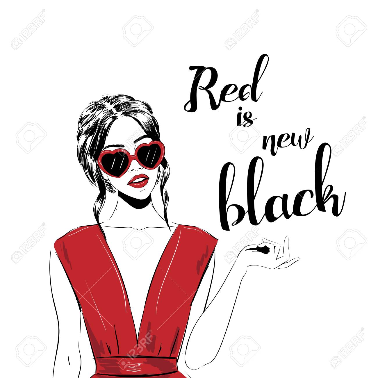 1300x1300 Women Face With Sunglasses Thursday. Fashion Girls Illustration