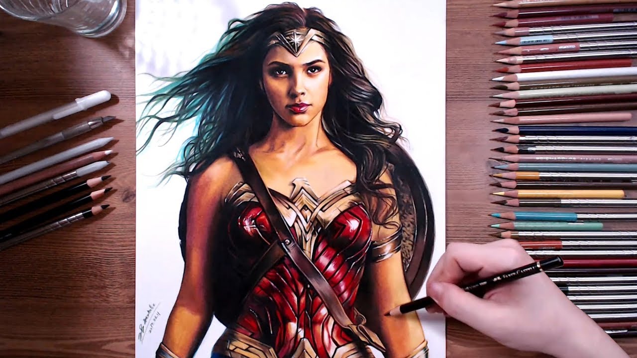 1280x720 Drawing Wonder Woman (Gal Gadot)
