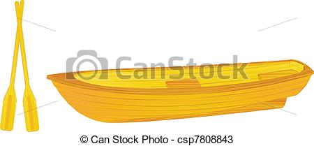 450x209 Wooden Rowing Boat Illustration Vectors