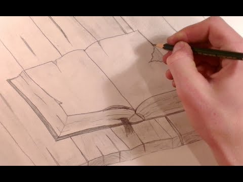 480x360 Drawing A Old Book On A Wood Table With A Pencil [Hd]