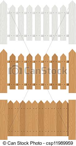 245x470 Wooden Fence Set Of Vector Illustration Eps10. Transparent