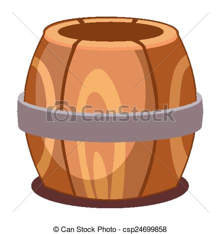 443x470 Wooden Barrel On A White Background Clipart Vector
