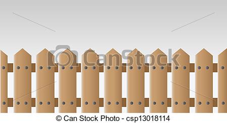450x245 Wooden Fence On A Grey Background. Vector Clip Art