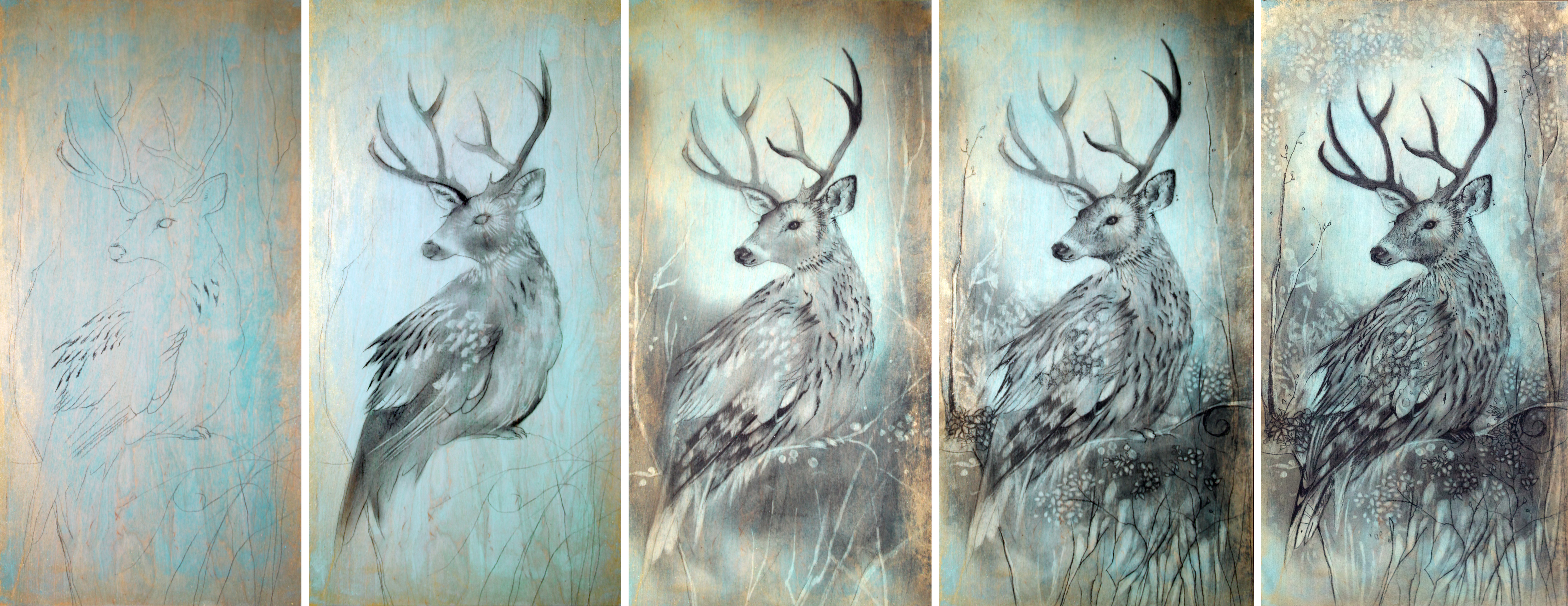 5176x2000 Charcoal Drawing Process Sharlena Wood