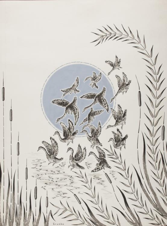 554x750 Ducks In Flight Woodrow Wilson Crumbo