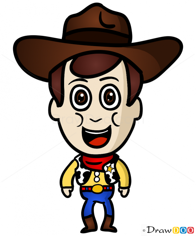 665x801 How To Draw Sheriff Woody, Chibi Drawdoo Sheriff