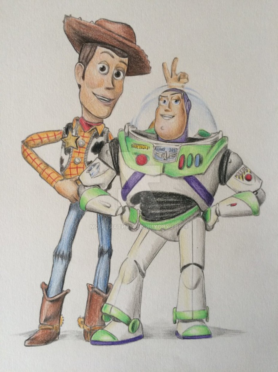 928x1238 Woody And Buzz Toy Story Drawing Ardiafm
