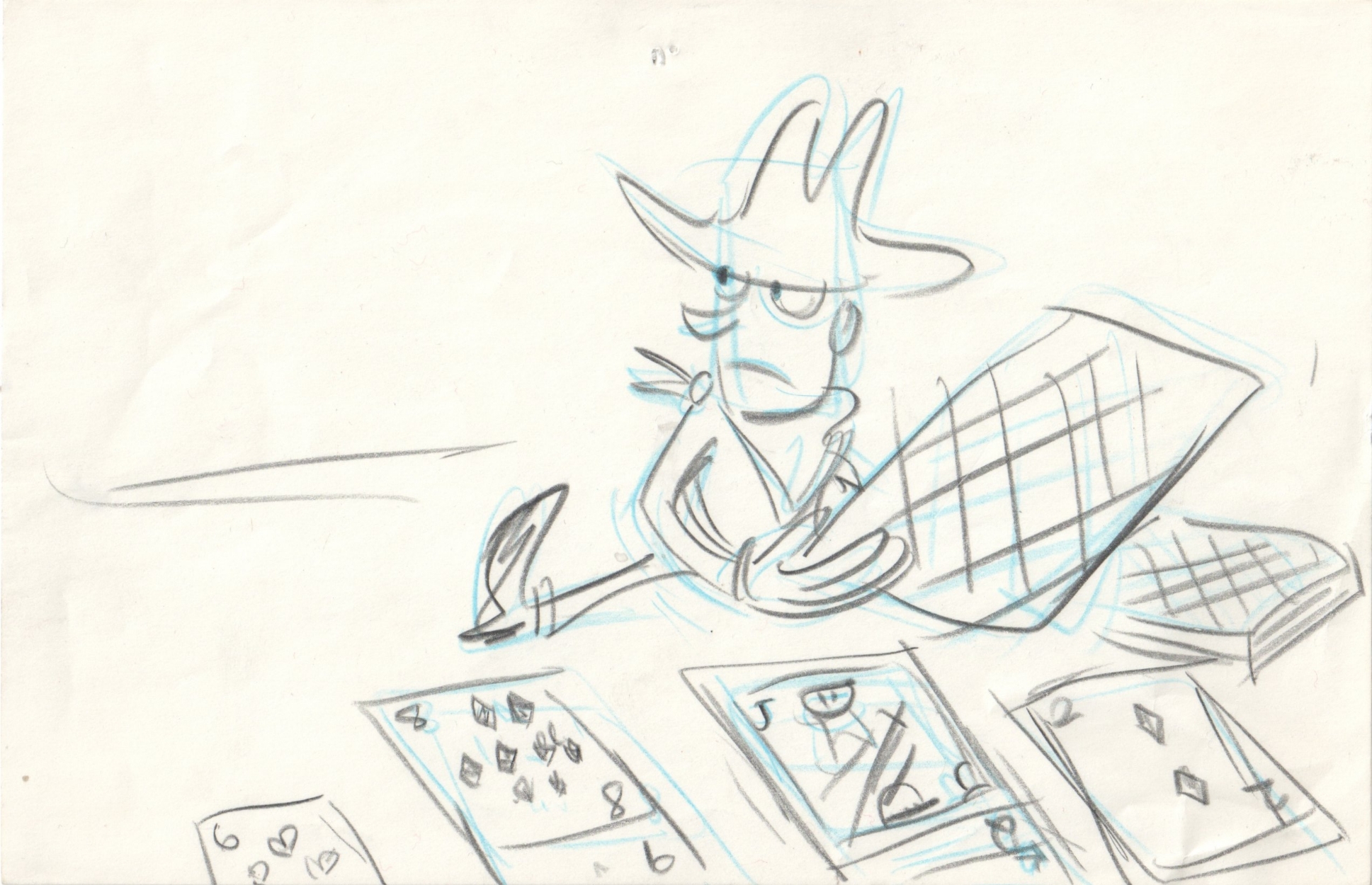 1937x1250 Toy Story Woody Playing Cards Original Storyboard Panel Drawing