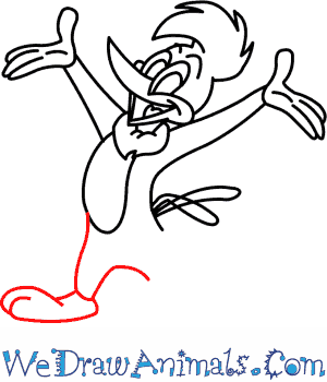300x350 How To Draw Woody Woodpecker