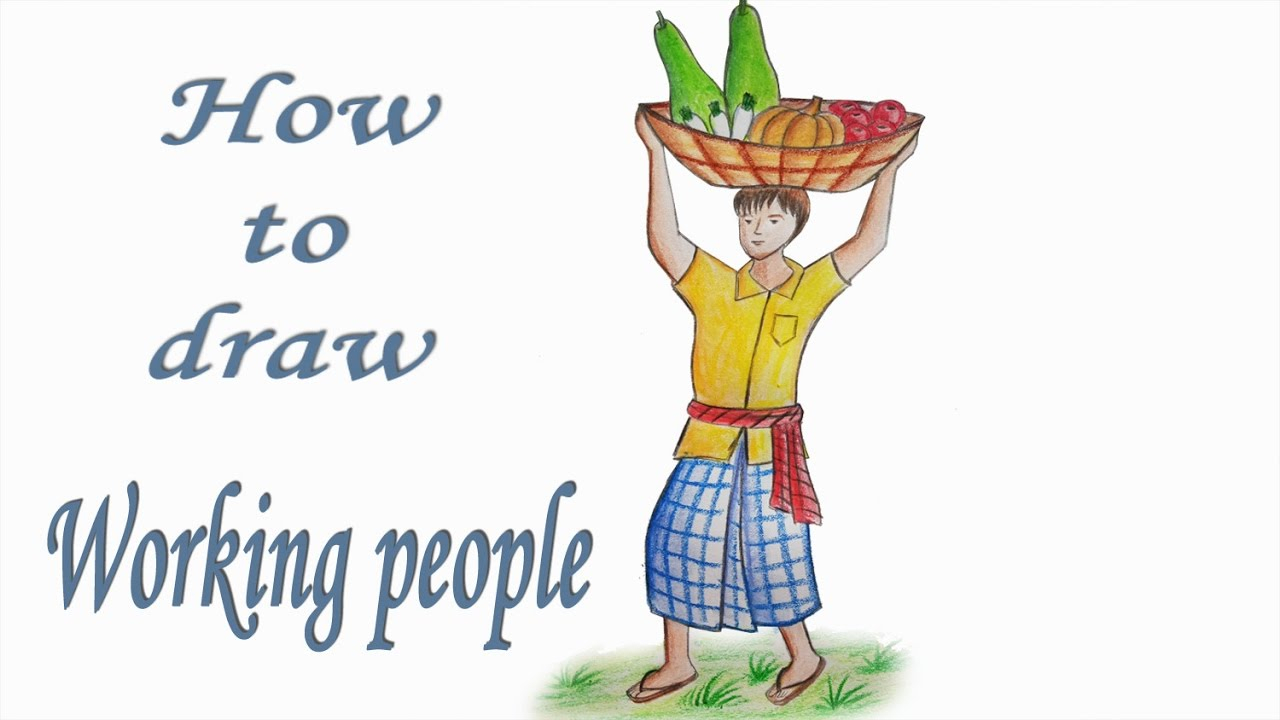 1280x720 Scenery With People Drawings How To Draw Scenery Of Working People