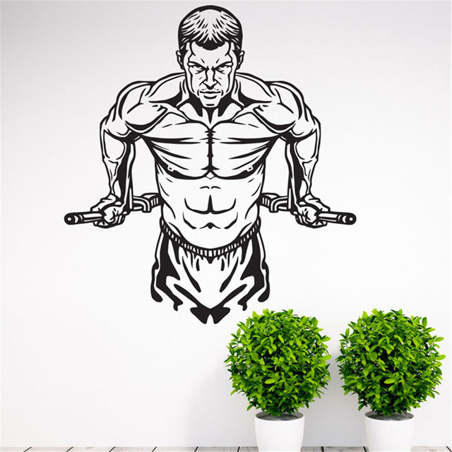 640x640 Workout Gym Fitness Wall Decal Art Home Decor Vinyl Wall Stickers