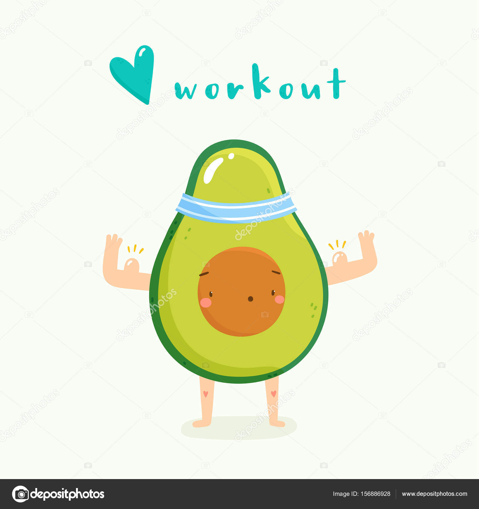 1600x1700 Workout Avocado Drawing Stock Vector Iliveinoctober
