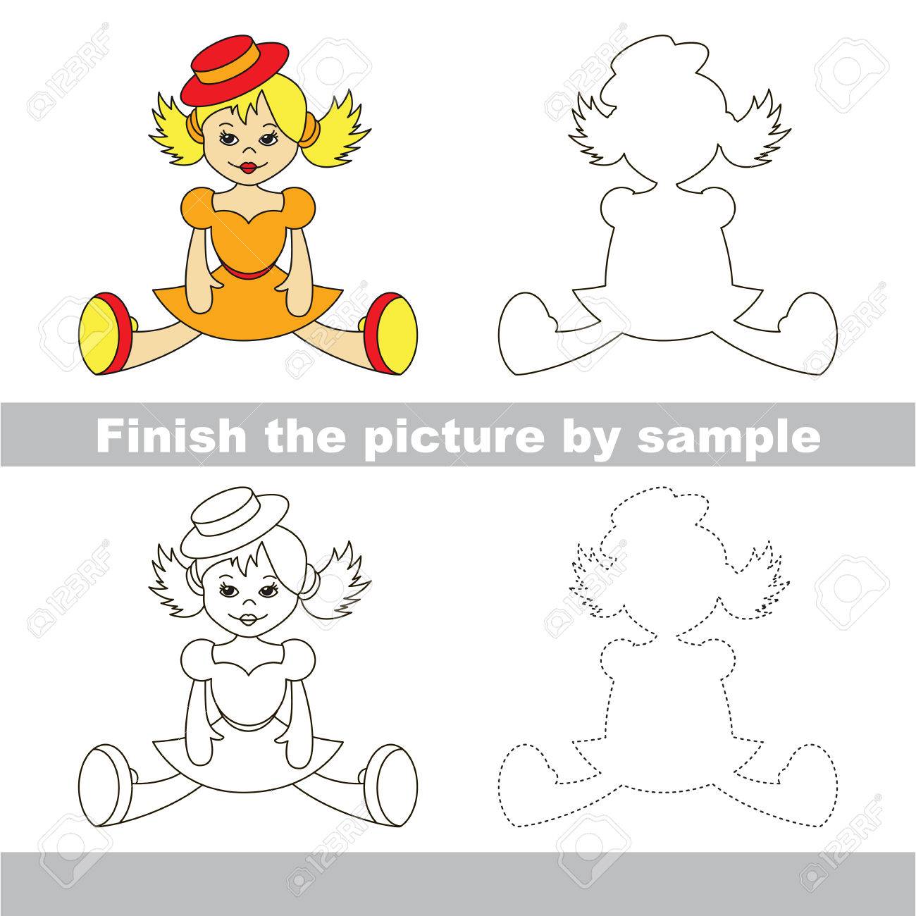 1300x1300 Drawing Worksheet For Children. Finish Picture And Draw