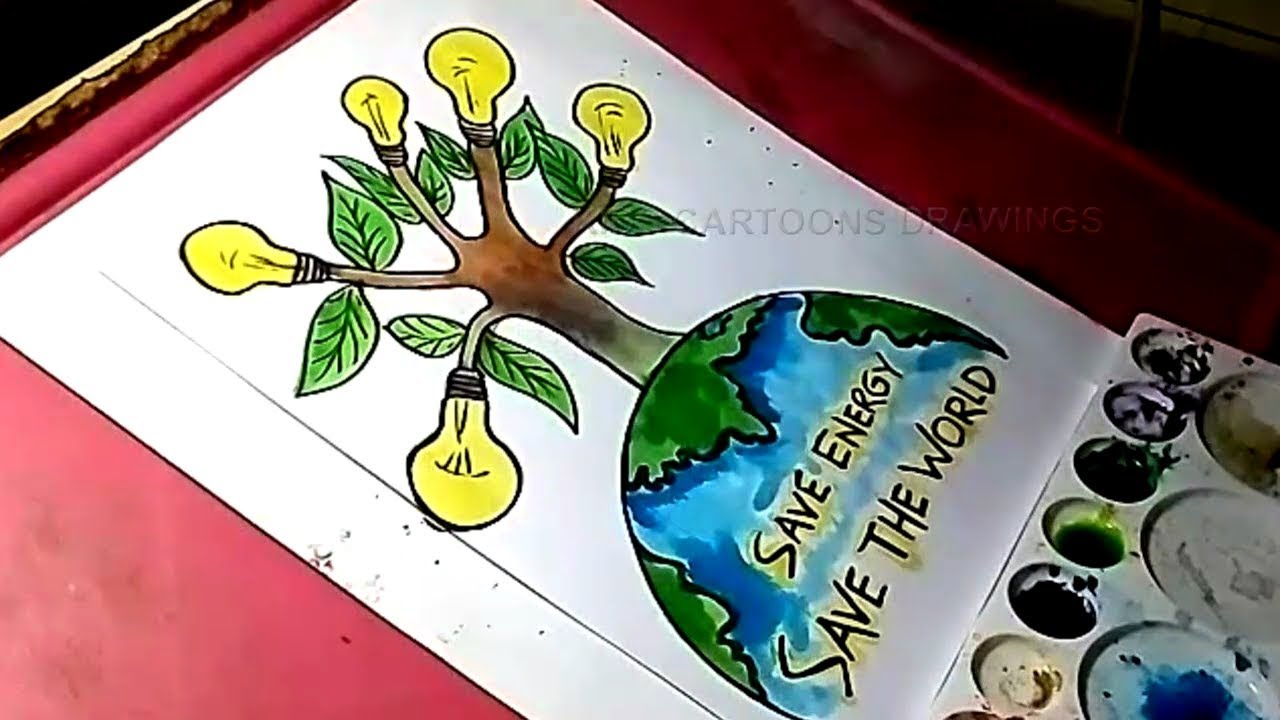 1280x720 How To Draw Save Energy And Save The World Drawing For Kids