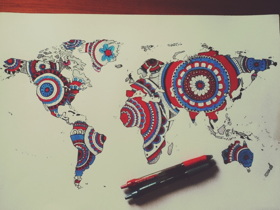 960x720 World Map Drawing Tumblr