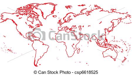 450x256 World Map Continents Clipart Vector